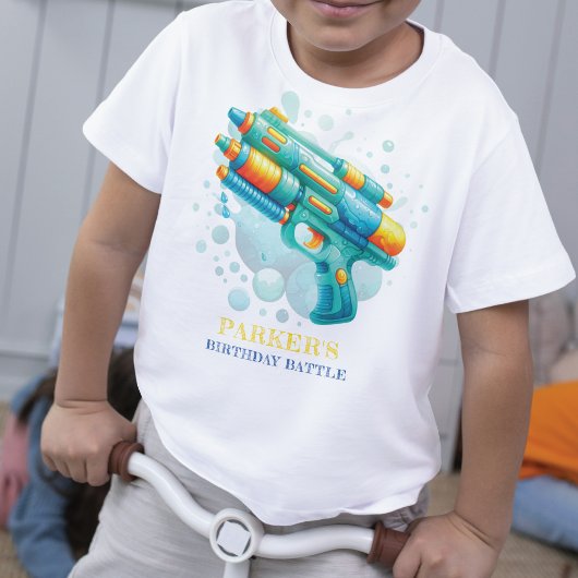 Summer Boy Birthday Water Gun Battle T-Shirt