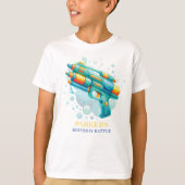 Summer Boy Birthday Water Gun Battle T-Shirt (Vorderseite)