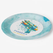 Summer Boy Birthday Water Gun Custom Pappteller (Schrägansicht)