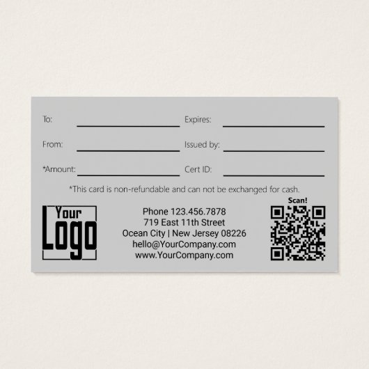 Summer Branding ・ Script ・ Sunset Geschenkzertifik (Rückseite)