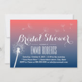 Summer Brautparty Dandelion bläst Einladung (Vorderseite)