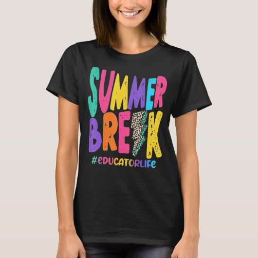 Summer Break Educational Life Sub Leopard Lehre T-Shirt (Vorderseite)
