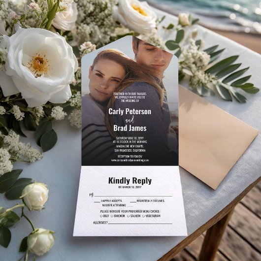 Summer Break Foto Hochzeit All In One Einladung