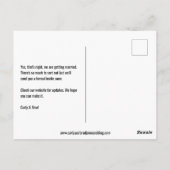 Summer Break Foto Hochzeit retten das Datum Postkarte (Rückseite)