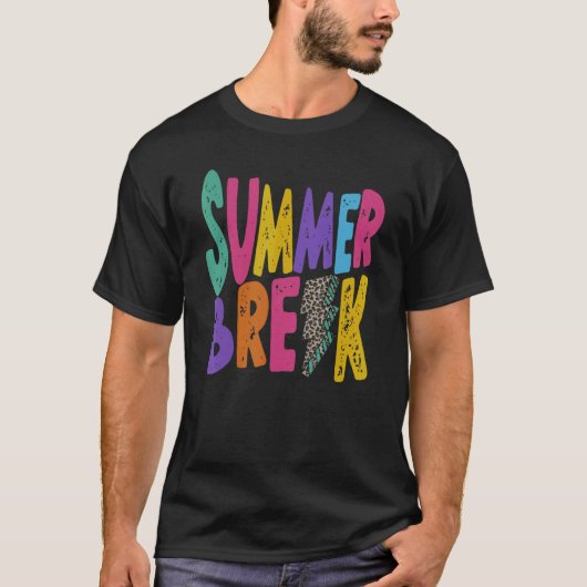 Summer Break Lehrer gestört Leopard Blitz  T-Shirt (Vorderseite)