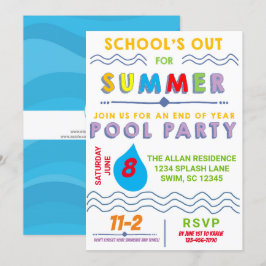 Summer Break Pool Party Einladung