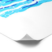 Summer Break Surfing Waves Beach Family Foto Poster (Ecke)