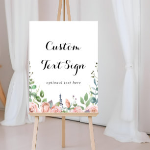 Summer Breeze Floral Custom Text Signing Poster