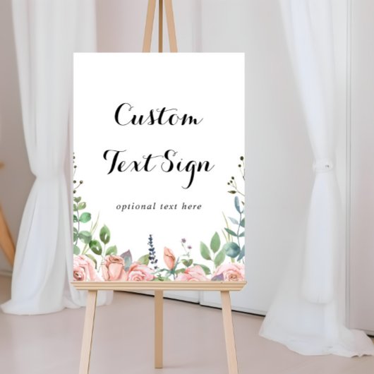 Summer Breeze Floral Custom Text Signing Poster