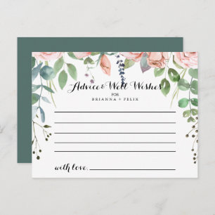 Summer Breeze Floral Wedding Advice Card Postkarte