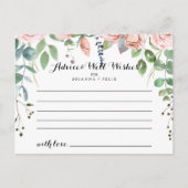 Summer Breeze Floral Wedding Advice Card Postkarte (Vorderseite)