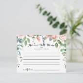 Summer Breeze Floral Wedding Advice Card Postkarte (Stehend Vorderseite)