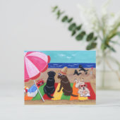 Summer Breeze Labradors Painting Postkarte (Stehend Vorderseite)