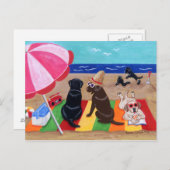 Summer Breeze Labradors Painting Postkarte (Vorne/Hinten)