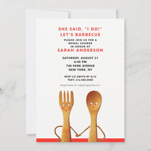 Summer Bridal Dusche Einladung (Vorderseite)