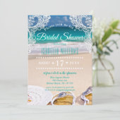 Summer Bridal Dusche von Ocean Beach Einladung (Stehend Vorderseite)