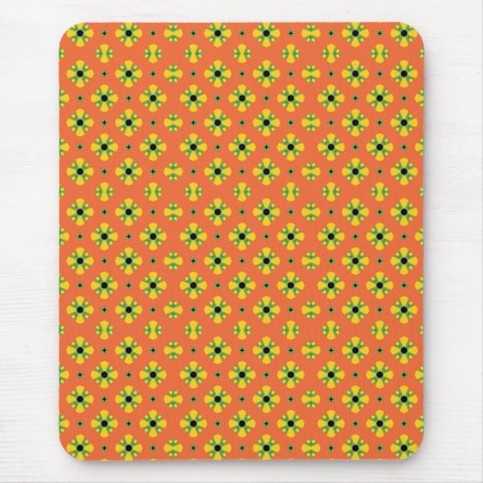 Summer Bright Orange Yellow Green Diamond Pattern Mousepad (Vorne)