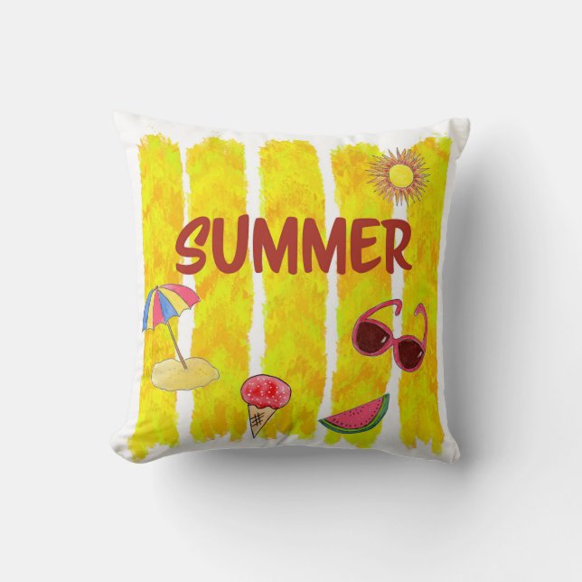 Summer, Brushstroke Design Kissen (Vorderseite)