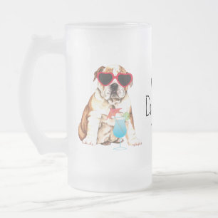 Summer Bulldog Mattglas Bierglas