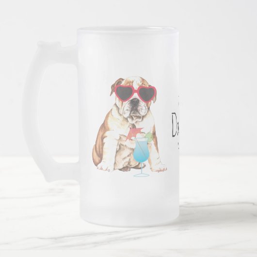 Summer Bulldog Mattglas Bierglas (Links)