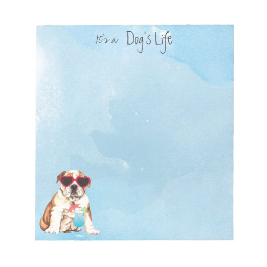 Summer Bulldog Notizblock (Vorderseite)