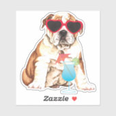 Summer Bulldog Vinyl Sticker (Blatt)