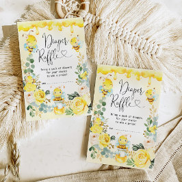 Summer Bumblebee Honeycomb Baby Diaper Raffle Begleitkarte