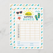 Summer Bunco Score Card Junk July Einladung (Vorne/Hinten)