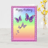 Summer Butterflies.Happy Birthday Karte (Gelbe Blume)