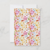 Summer Butterfly Blumenblütendusche Flat Dankeskarte (Rückseite)