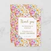 Summer Butterfly Blumenblütendusche Flat Dankeskarte (Vorne/Hinten)