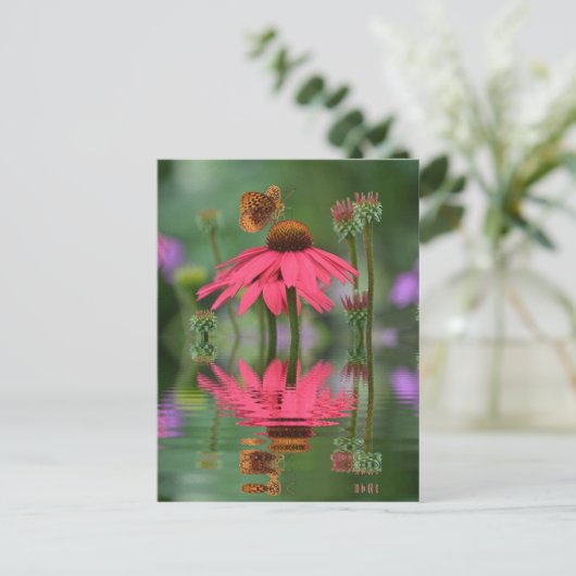 Summer Butterfly Reflection Postkarte (Stehend Vorderseite)