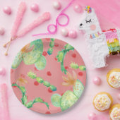 Summer Cactus Pink Paper Plate Pappteller (Party)