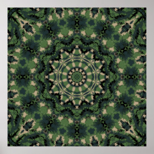 Summer Camouflage Kaleidoscope Poster