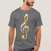 Summer Camouflage Muster Treble Clef T-Shirt (Vorderseite)