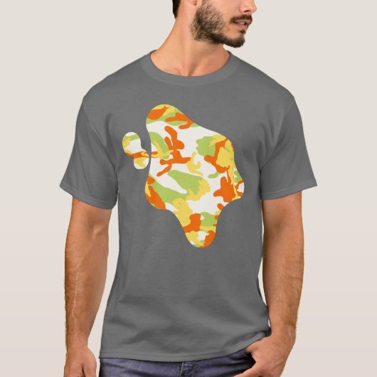 Summer Camouflage Pattern Paint Platsch T-Shirt (Vorderseite)
