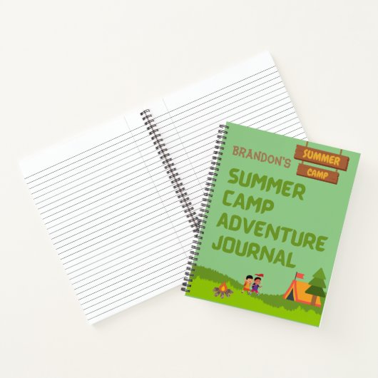 Summer Camp Adventure Journal personalisieren mit/ Notizblock (Innenseite)