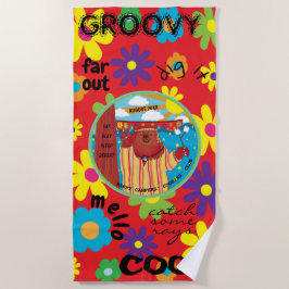 Summer Camp Beach Handtuch Blume Groovy Bär