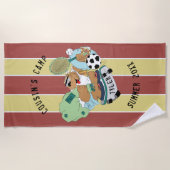 Summer Camp Beach Handtuchbär personalisieren Strandtuch (Vorderseite)