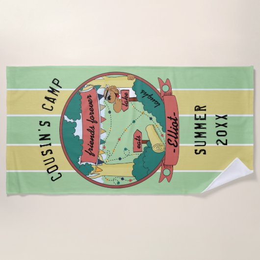 Summer Camp Best Friends Beach Handtuch personalis (Vorderseite)