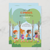 Summer Camp Buddies Einladung zum Geburtstag (Vorne/Hinten)