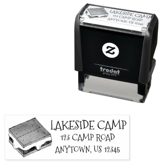 Summer Camp Campfire Marshmallow S'mores Feinschme Permastempel (Beispiel)