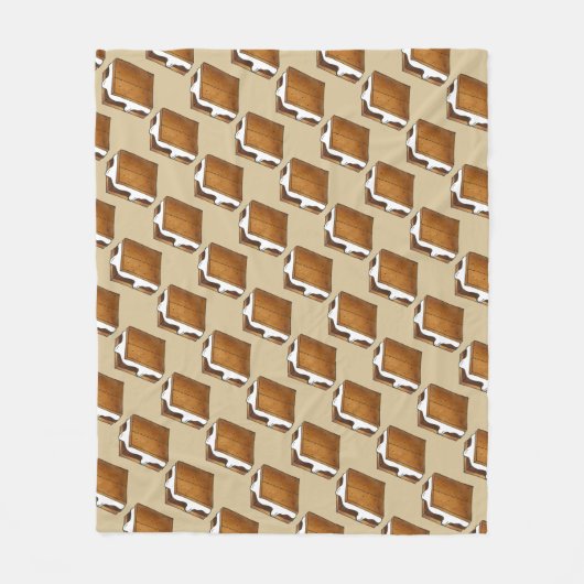 Summer Camp Campfire S'mores Marshmallow Schokolad Fleecedecke (Vorderseite)