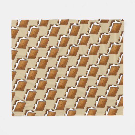 Summer Camp Campfire S'mores Marshmallow Schokolad Fleecedecke (Vorderseite (Horizontal))