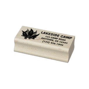 Summer Camp Campground Campfire Flamme Adresse Gummistempel