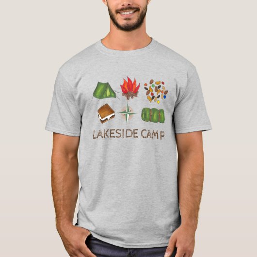 Summer Camp Camping Feuerkompass Maßgeschneidertes T-Shirt (Vorderseite)