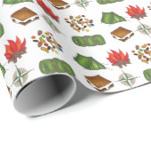 Summer Camp Camping Fire Zelt Schlafsack Geschenkpapier (Rolleneckpunkt)