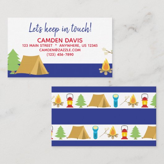 Summer Camp Contact Card Visitenkarte (Vorne/Hinten)