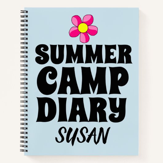 SUMMER CAMP DIARY PERSONALISIERT NOTEBOOK NOTIZBLOCK (Vorderseite)
