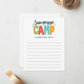 Summer Camp - eine Notiz von Kindern, die Spaß hab Mitteilungskarte (Vorderseite/Rückseite Beispiel)